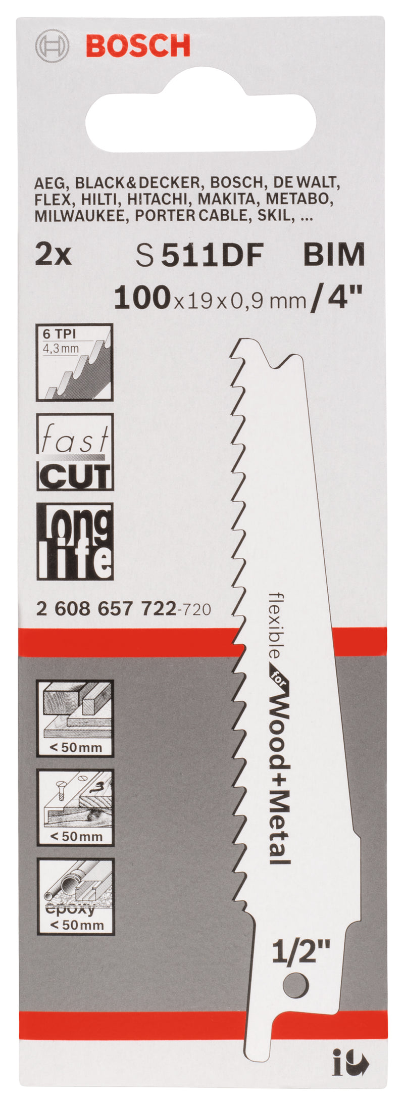 Bosch S511DF BIM Flexible f. Wood+Metal 2Pack