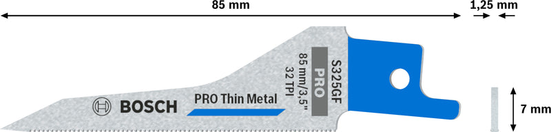 Bosch PRO Thin Metal S325GF Blade, 1.25x7x85 m