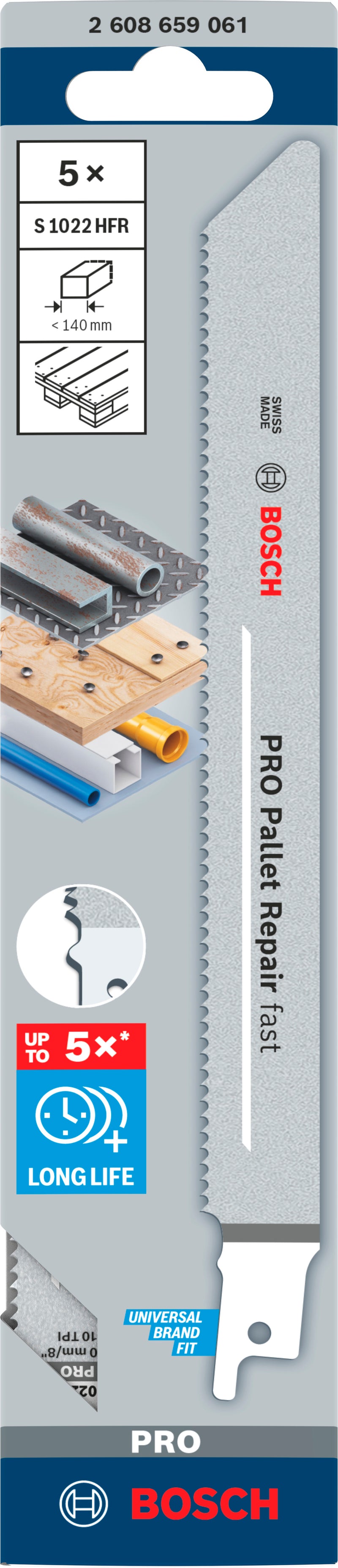 Bosch Reciprocating Saw Blade RBP S1022HFR 5PC