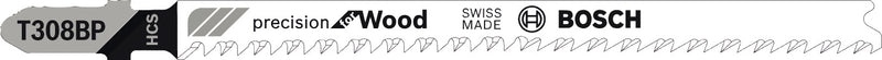 Hoja de sierra de calar Bosch HCS, T 308 BP, Precisión para madera