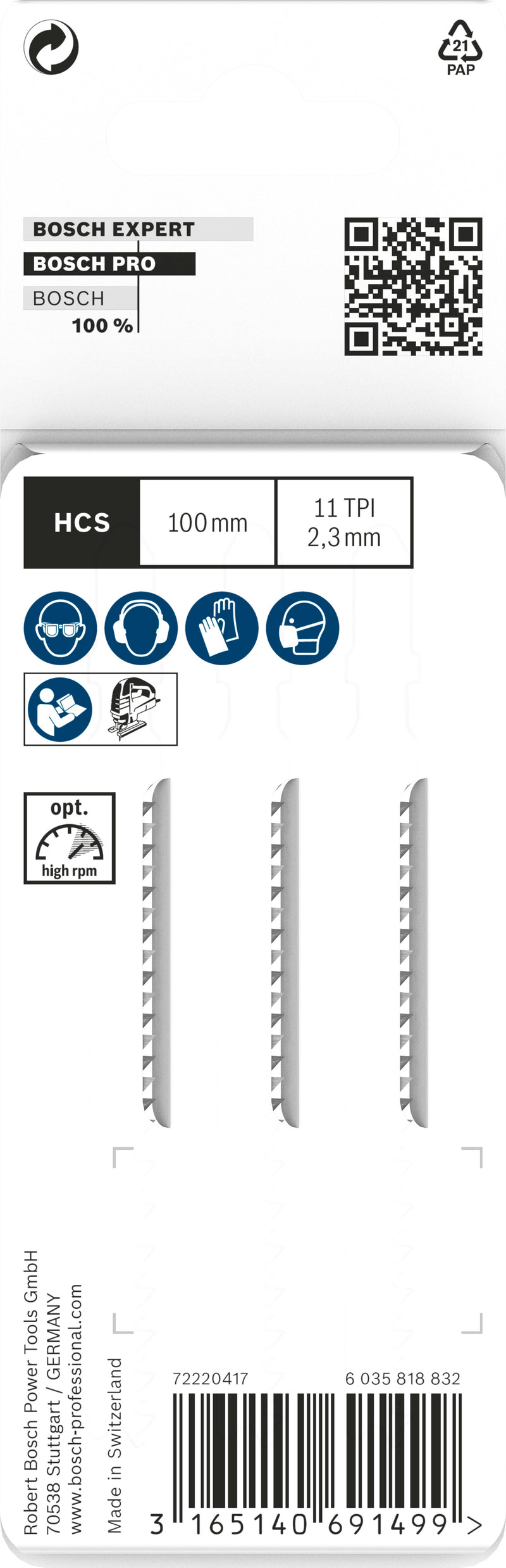 Bosch T102H HCS Clean for PVC 3Pack