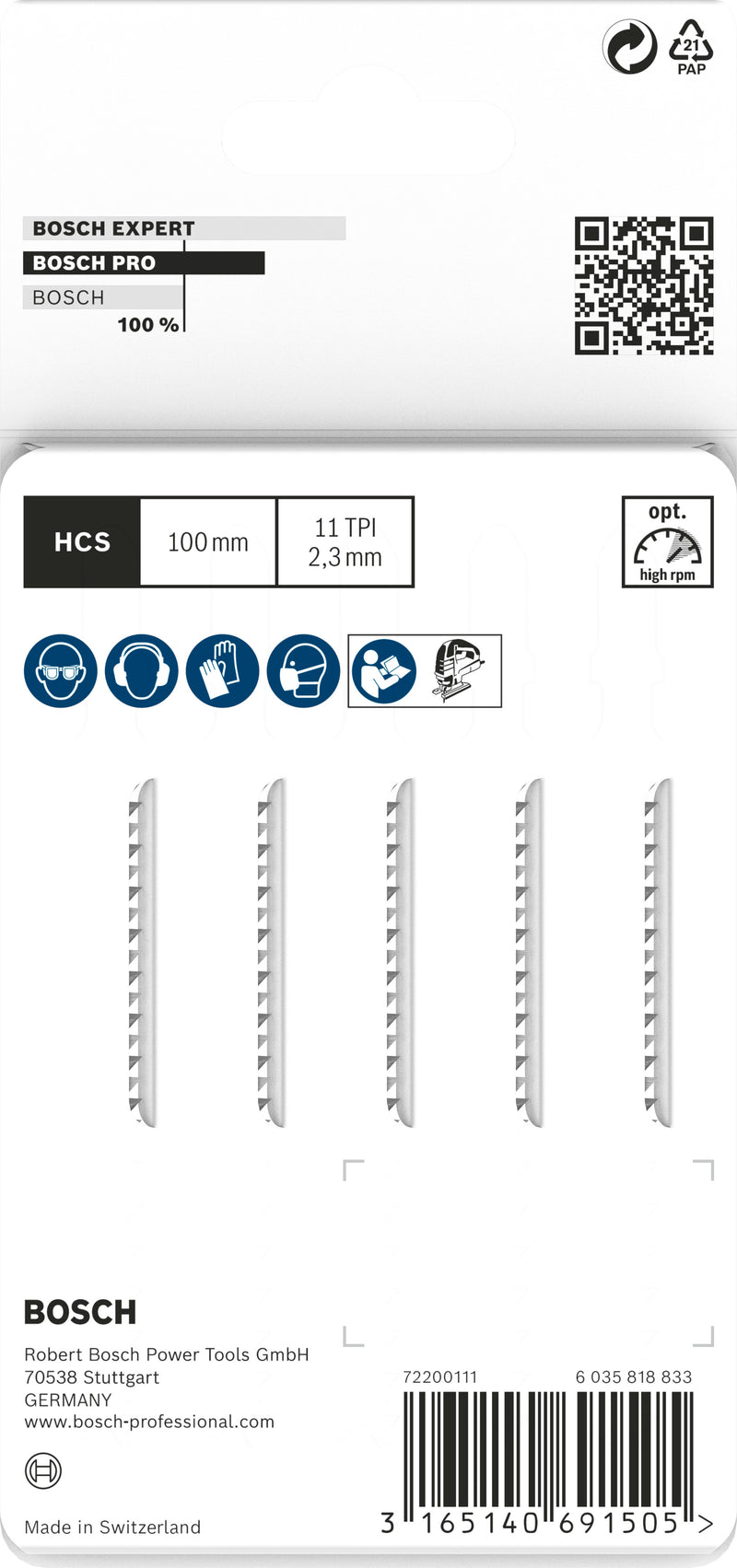 Bosch T102H HCS Clean for PVC 5Pack
