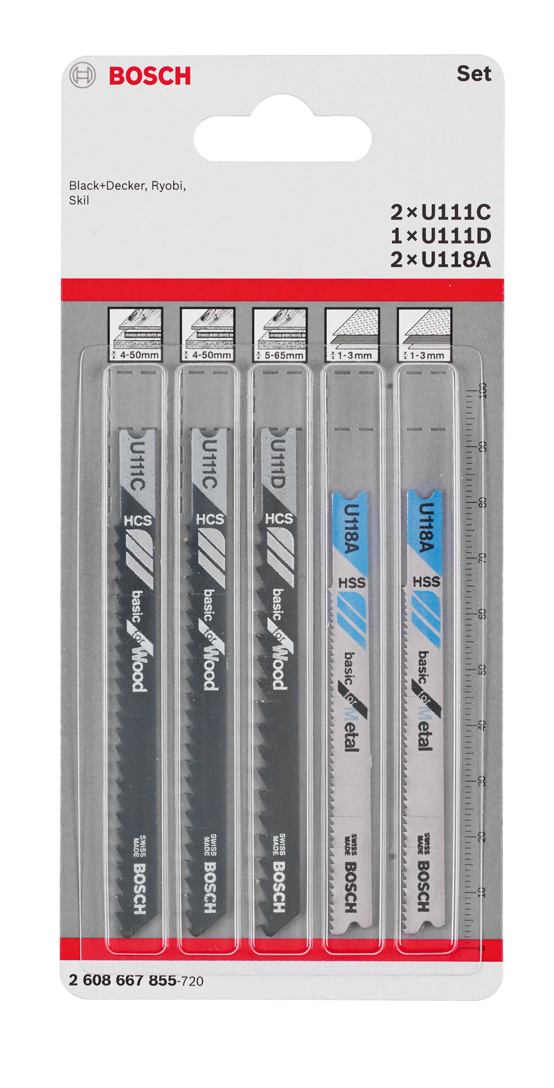 Bosch JSB Set Wood/Metal Basic U-Shank 5pk