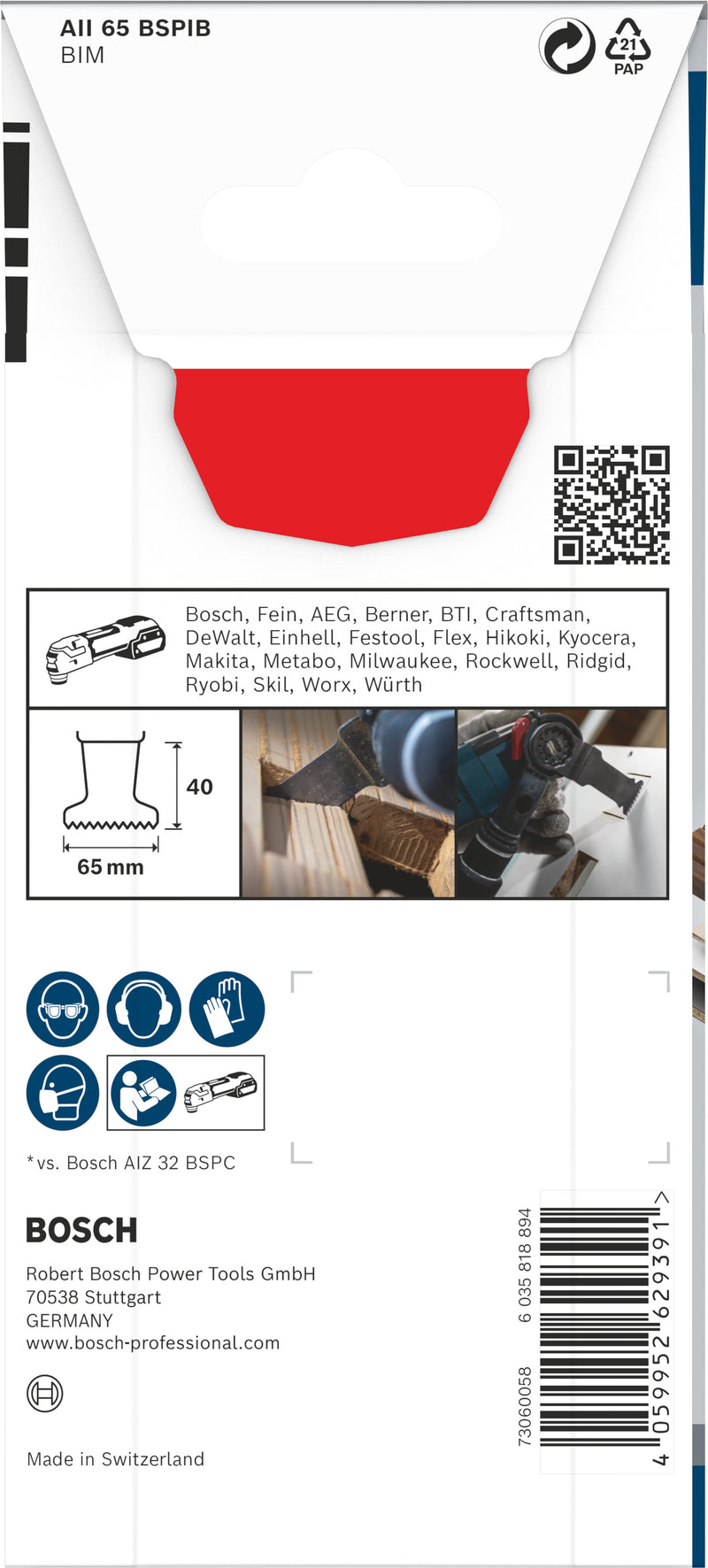 Hoja de corte por inmersión Bosch RB-1ER AII65 BSPI