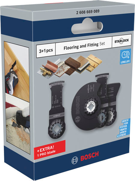 Hojas de sierra recíproca, multiherramienta, juegos de accesorios Bosch (juego de suelos y corte, 4 unidades)
