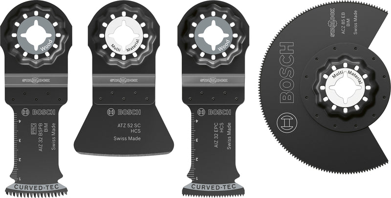 Hojas de sierra recíproca, multiherramienta, juegos de accesorios Bosch (juego de suelos y corte, 4 unidades)