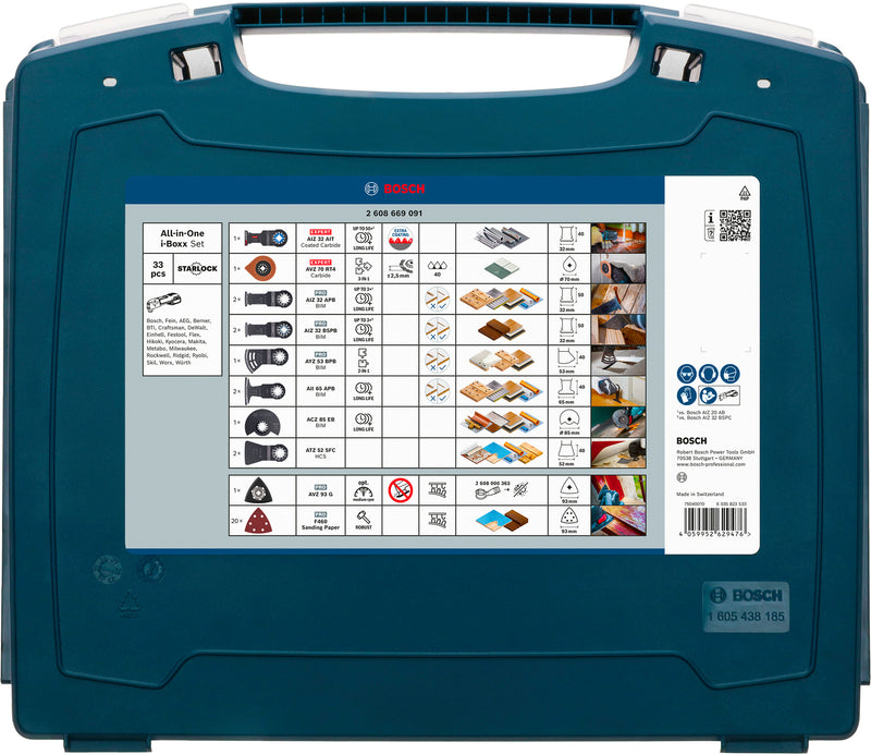 Hojas de sierra recíproca, multiherramienta, juegos de accesorios Bosch (juego i-Boxx todo en uno, 33 piezas)