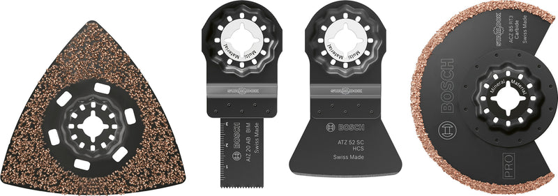 Reciprocating saw blades, multi-tool, Bosch Accessories sets (Tiling Set, 4 pieces)