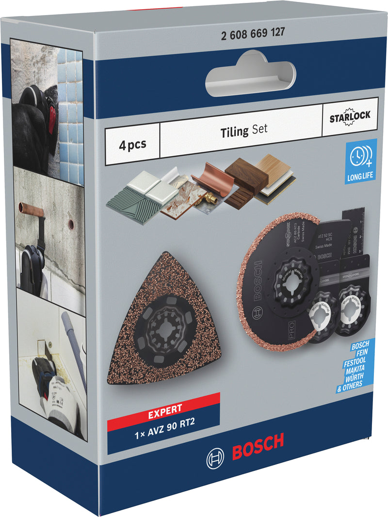 Reciprocating saw blades, multi-tool, Bosch Accessories sets (Tiling Set, 4 pieces)