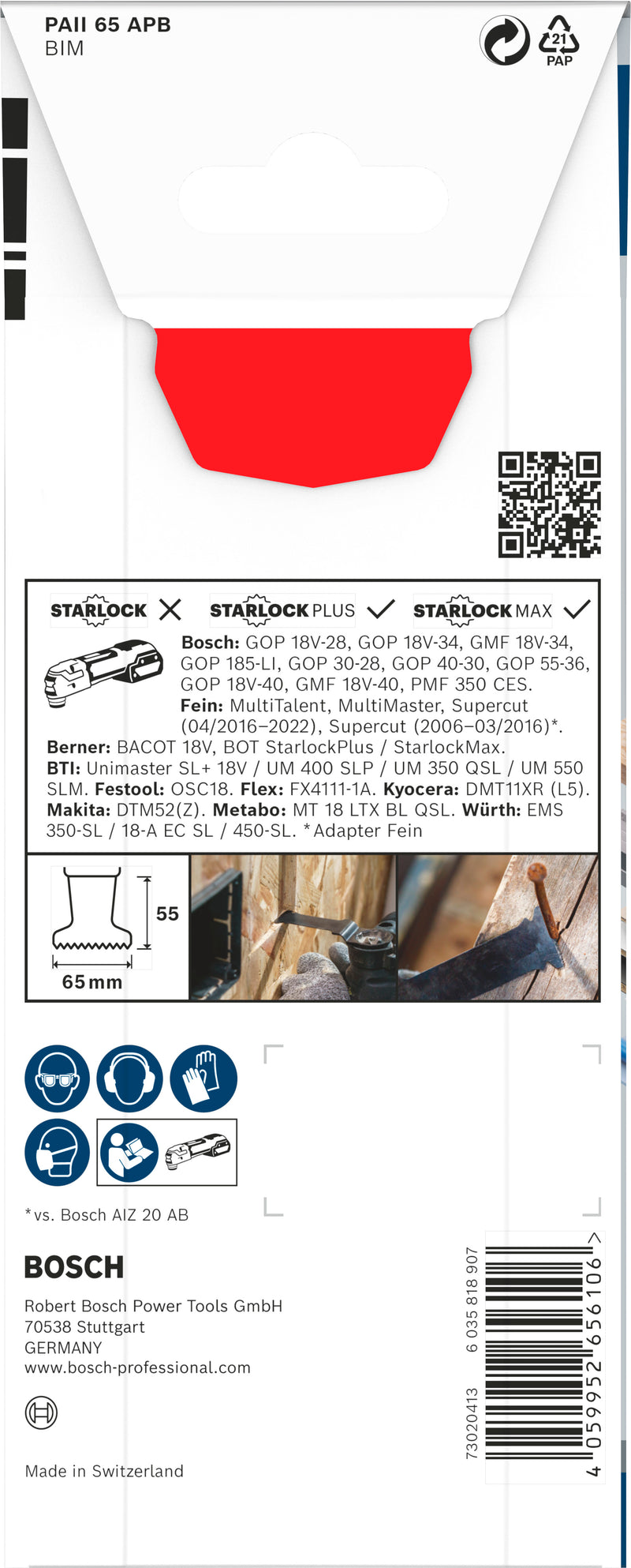 Bosch Plunge cutting blade RB - 1ER PAII65 APB