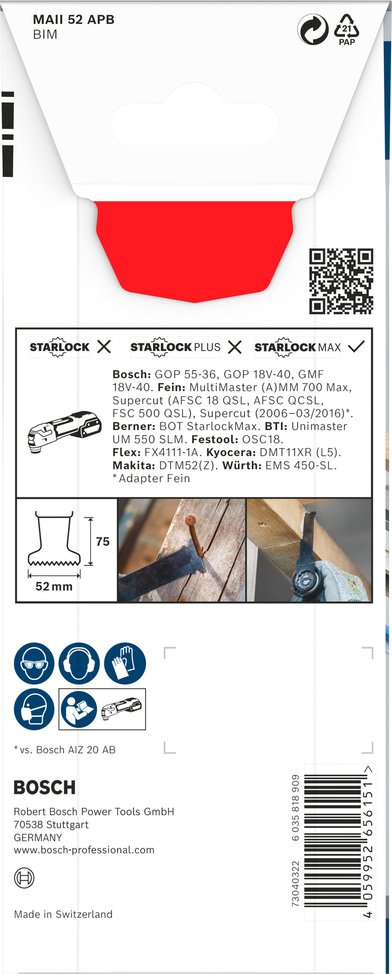 Bosch Plunge cutting blade RB - 1ER MAII52 APB