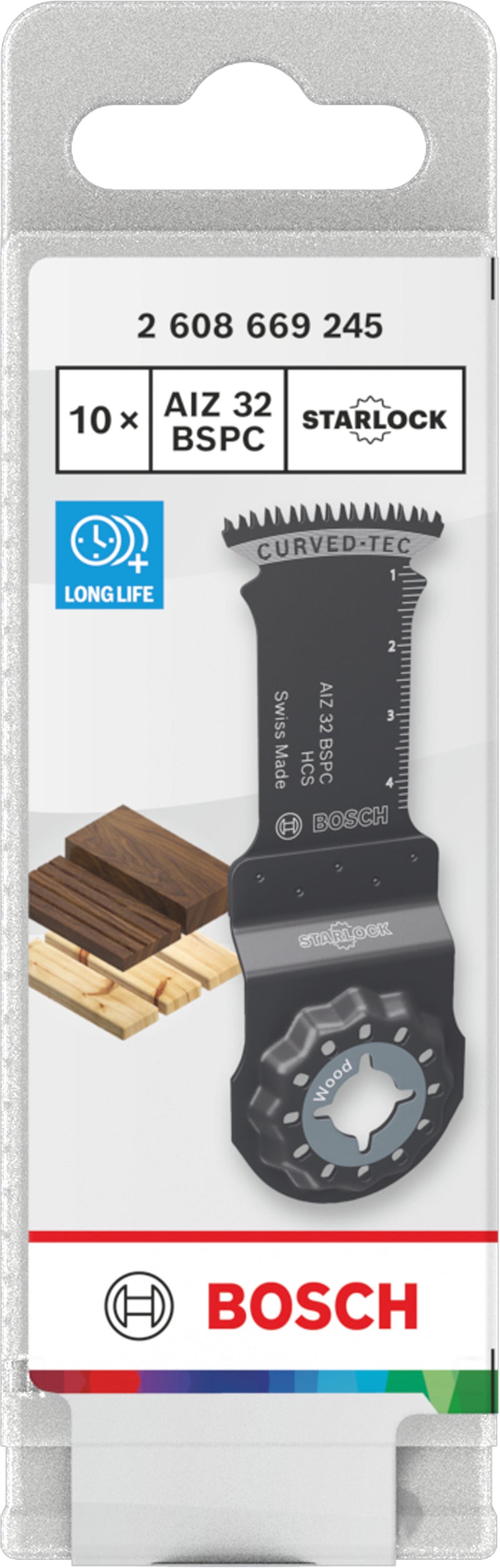 Hojas de sierra de sable Bosch Accessories, multiherramienta (hoja de corte para madera AIZ 32 BSPC, Starlock, 32 x 50 mm, 10 unidades)