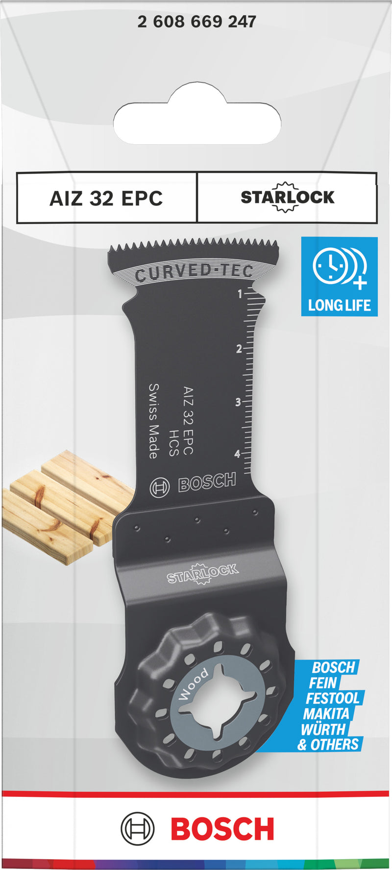 Lâminas de serra sabre, ferramenta multifunções Bosch Accessories (Lâmina de corte para madeira AIZ 32 EPC, Starlock, 32 x 60 mm)