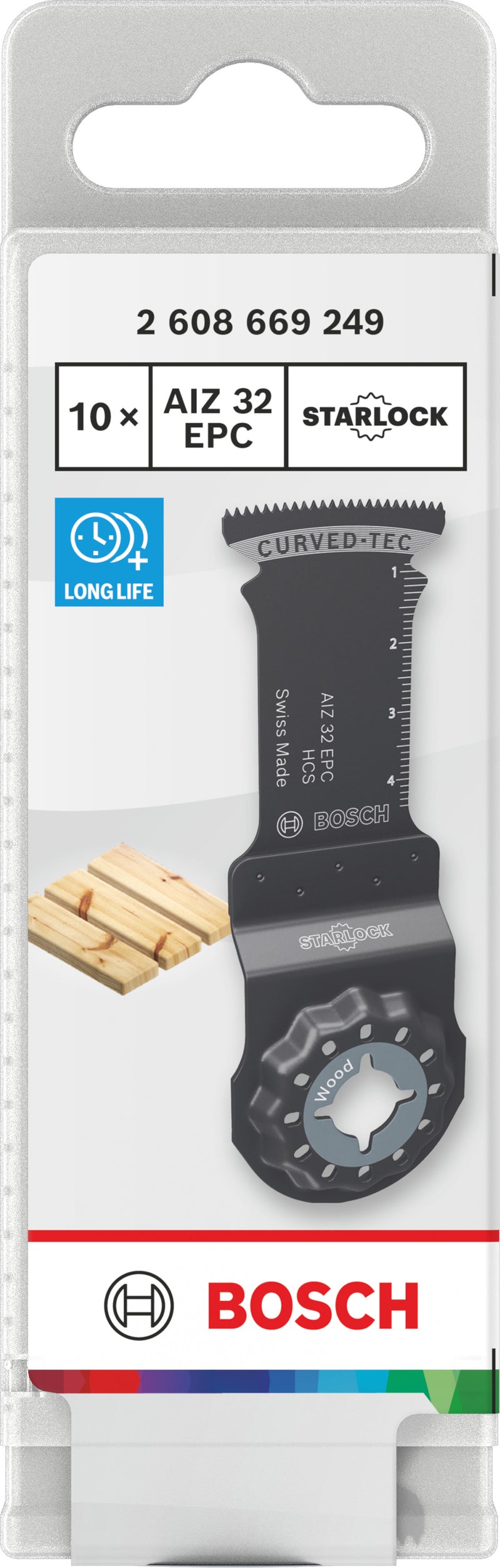 Lâminas de serra sabre, ferramenta multifunções Bosch Accessories (Lâmina de corte para madeira AIZ 32 EPC, Starlock, 32 x 50 mm, 10 unid)