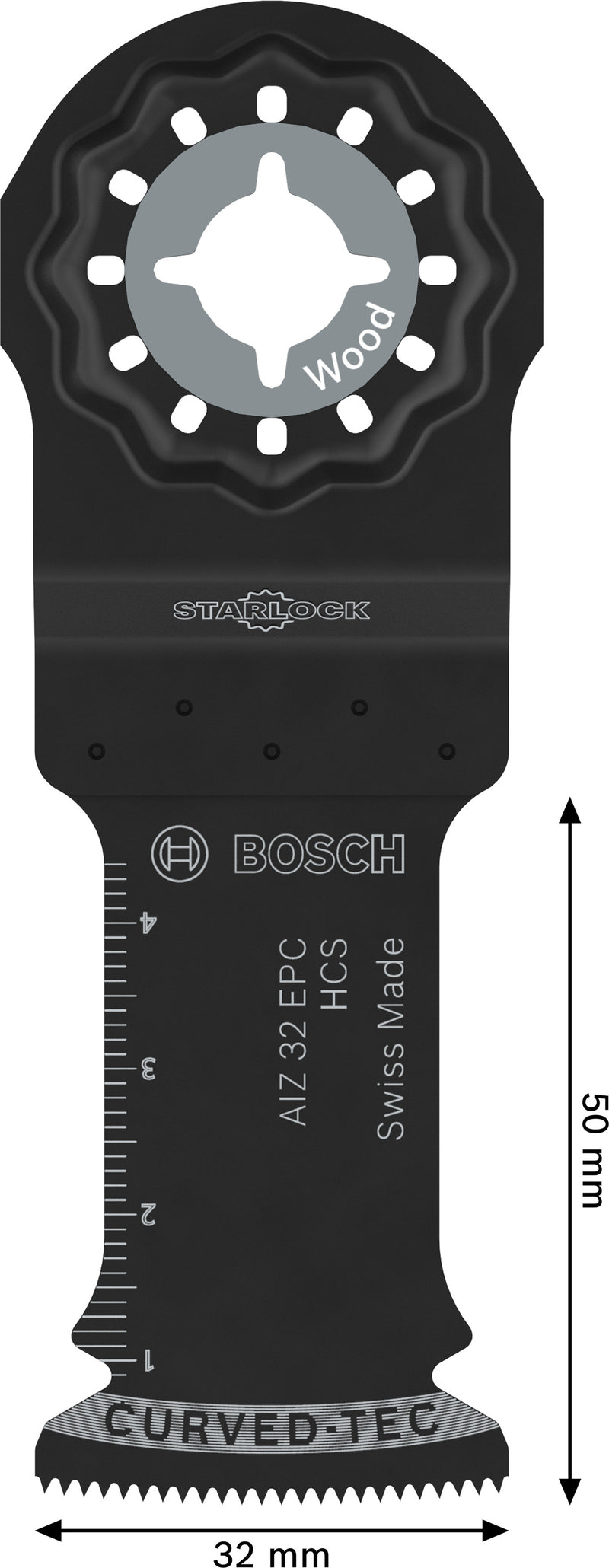 Bosch Accessories reciprocating saw blades, multi-tool (AIZ 32 EPC wood cutting blade, Starlock, 32 x 50 mm)