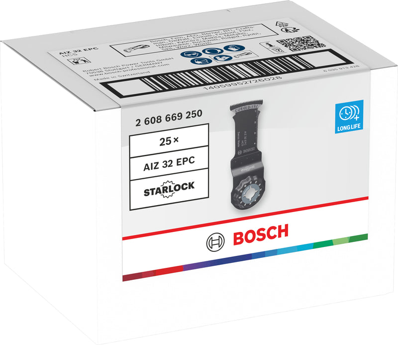 Bosch Accessories reciprocating saw blades, multi-tool (AIZ 32 EPC wood cutting blade, Starlock, 32 x 50 mm)