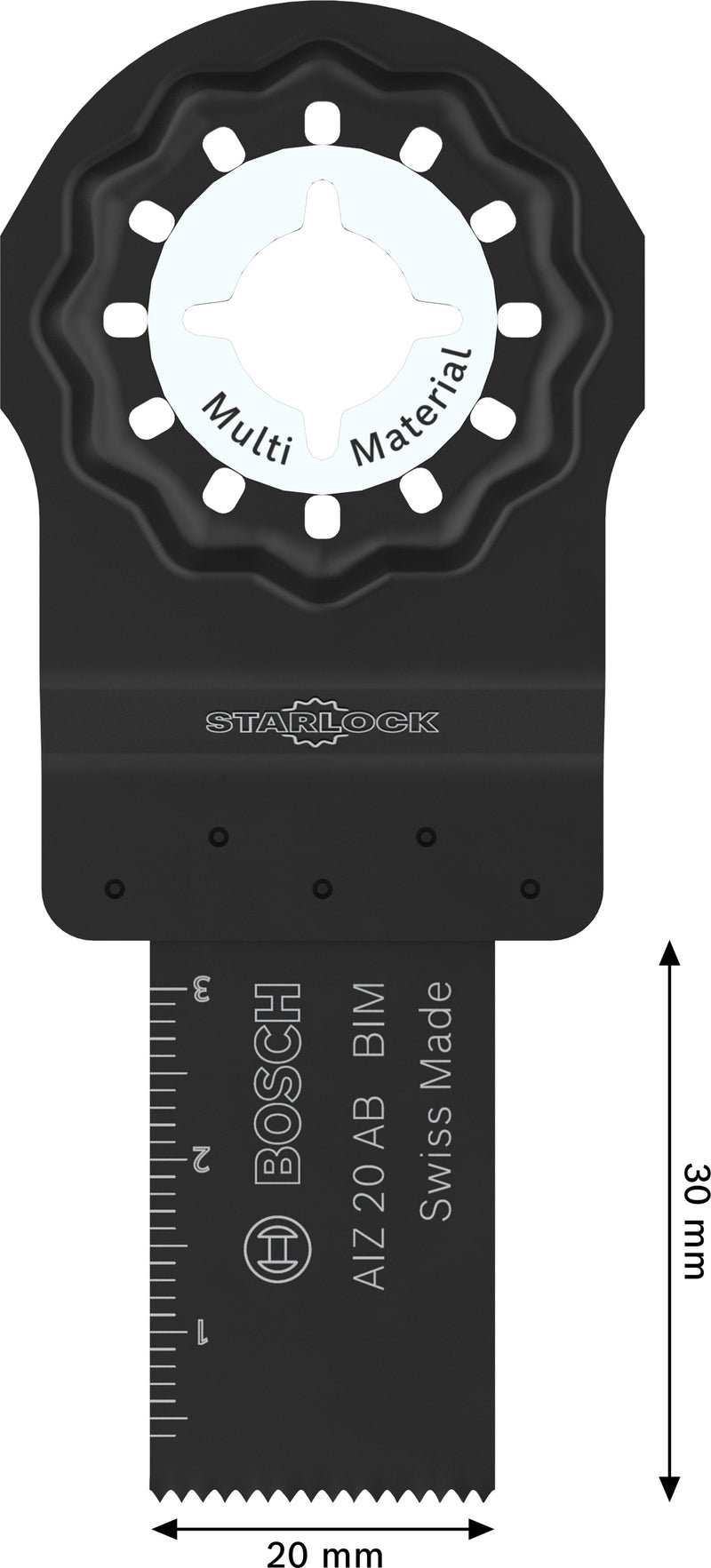 Lâminas de serra sabre, ferramenta multifunções Bosch Accessories (Lâmina de corte multimaterial AIZ 20 AB, Starlock, 20 x 30 mm, 5 unid)