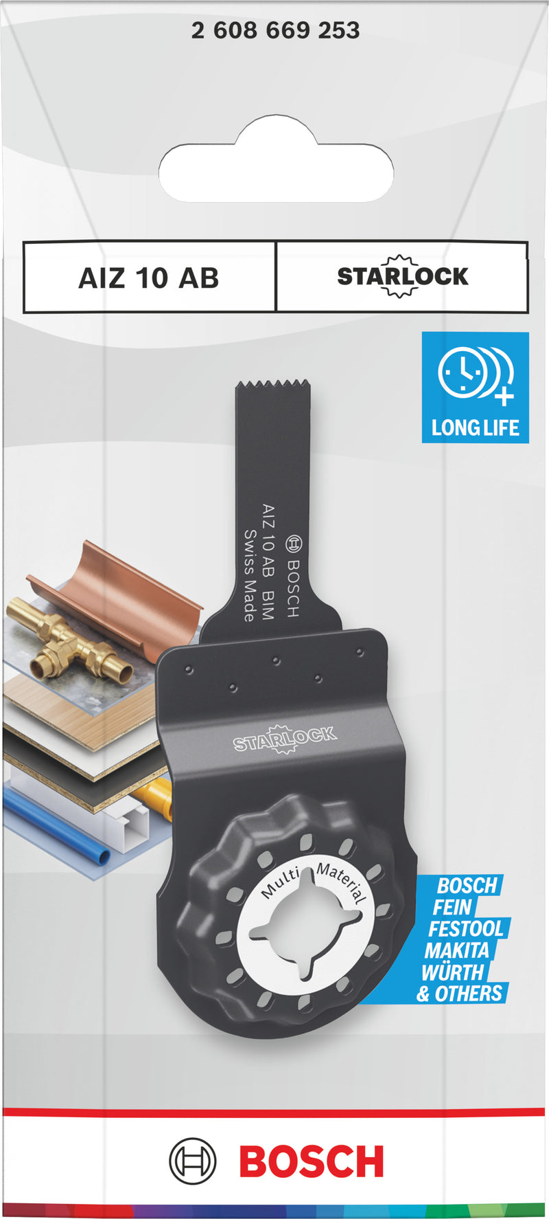 Lâminas de serra sabre, ferramenta multifunções Bosch Accessories (Lâmina de corte multimaterial AIZ 10 AB, Starlock, 10 x 25 mm)