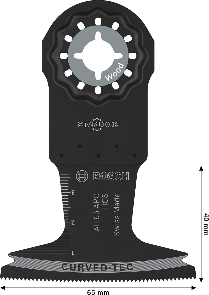Hojas de sierra de sable Bosch Accessories, multiherramienta (hoja de corte para madera Starlock AII 65 APC, 65 x 40 mm, 5 unidades)