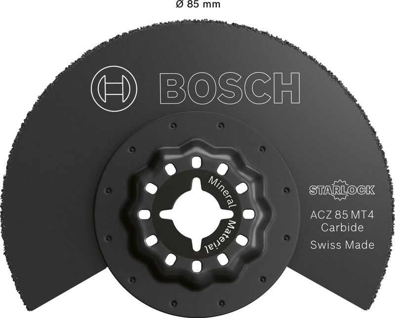 Hojas de sierra sable Bosch Accessories, multiherramienta (hoja de corte para material mineral ACZ 85 MT4, Starlock, 85 mm)