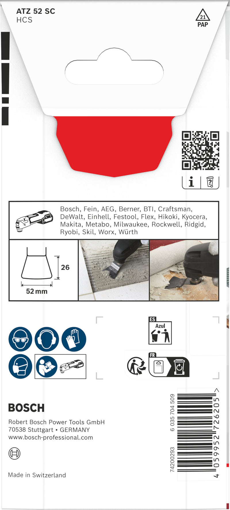 Lâminas de serra sabre, ferramenta multifunções Bosch Accessories (Lâmina de corte multimaterial ATZ 52 SC, Starlock, 52 x 26 mm)