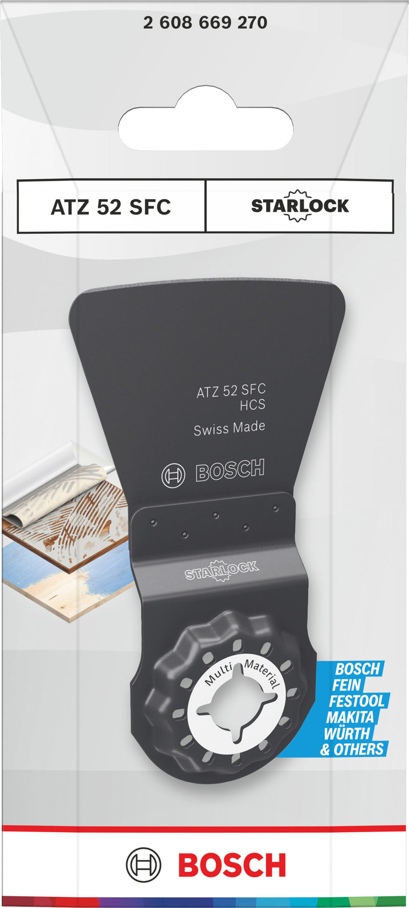 Bosch Accessories reciprocating saw blades, multi-tool (ATZ 52 SFC multi-material cutting blade, Starlock, 52 x 40 mm)
