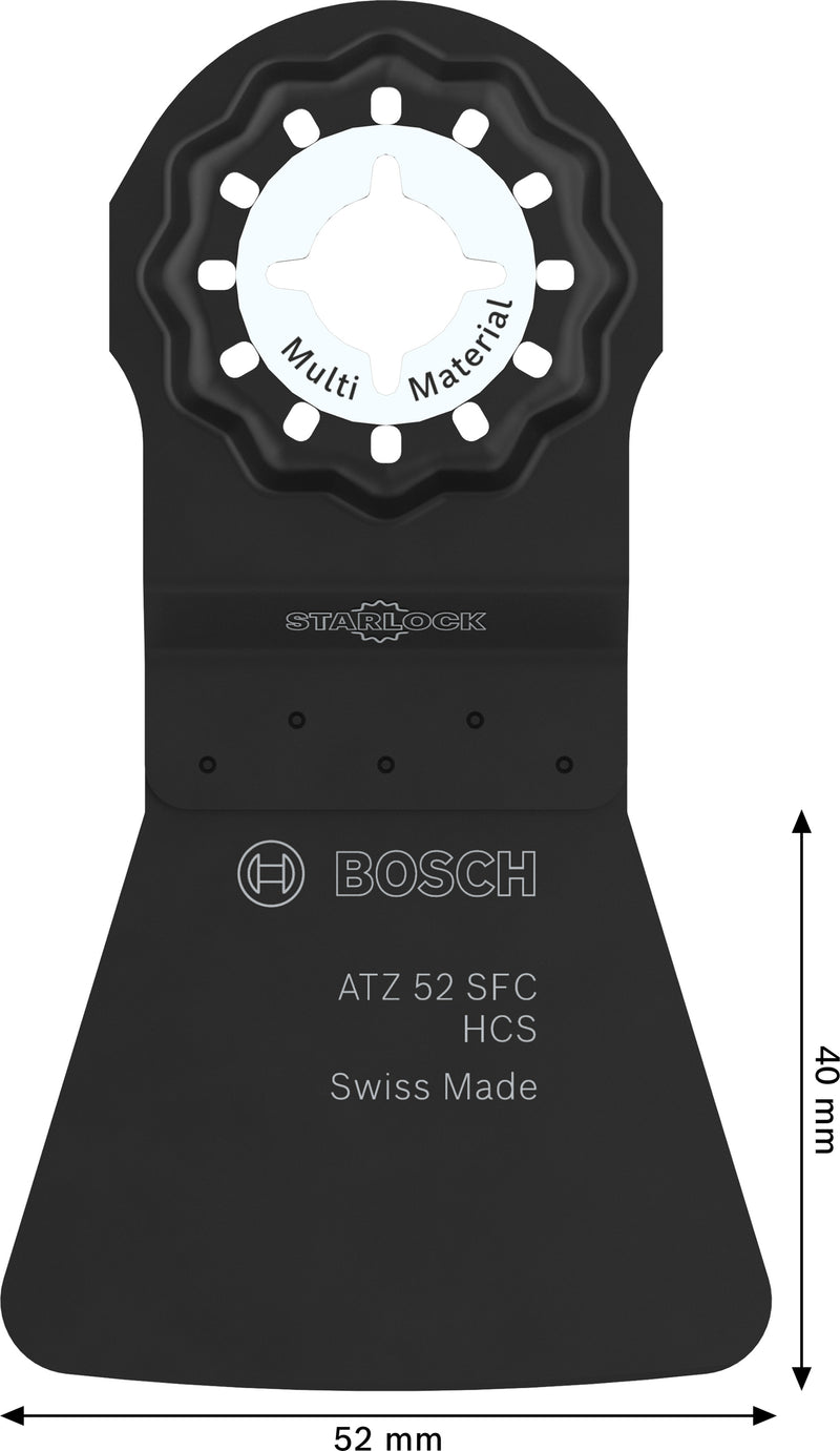 Bosch Accessories reciprocating saw blades, multi-tool (ATZ 52 SFC multi-material cutting blade, Starlock, 52 x 40 mm, 10 units)