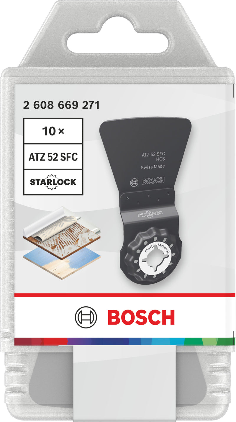 Bosch Accessories reciprocating saw blades, multi-tool (ATZ 52 SFC multi-material cutting blade, Starlock, 52 x 40 mm, 10 units)