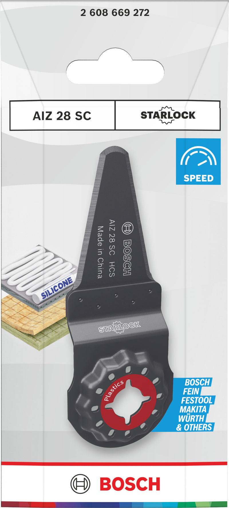 Lâminas de serra sabre, ferramenta multifunções Bosch Accessories (Lâmina de corte para plástico AIZ 28 SC, Starlock, 28 x 40 mm)