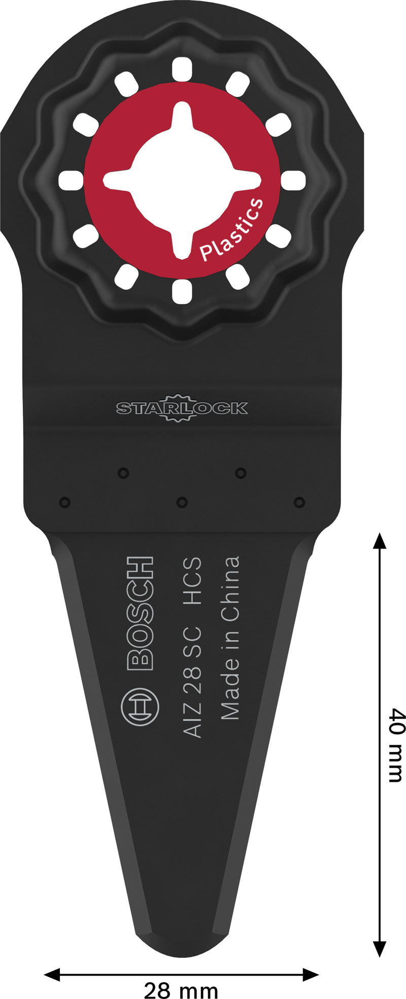 Bosch Accessories reciprocating saw blades, multi-tool (AIZ 28 SC plastic cutting blade, Starlock, 28 x 40 mm, 10 units)