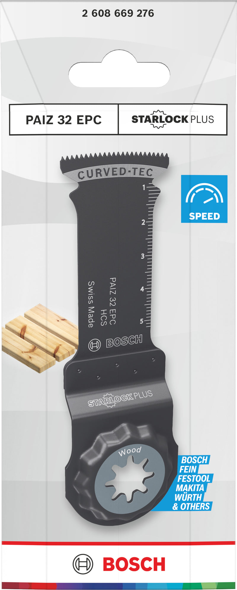 Lâminas de serra sabre, ferramenta multifunções Bosch Accessories (Lâmina de corte para madeira PAIZ 32 EPC, Starlock, 32 x 60 mm)