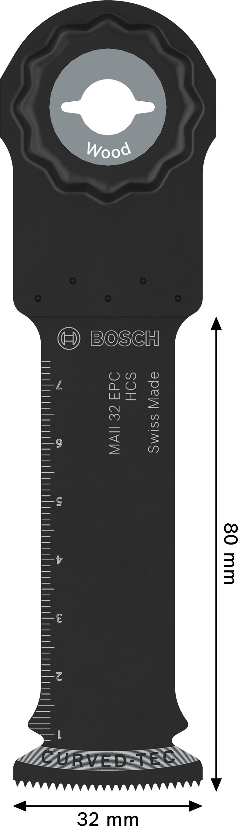 Hojas de sierra de sable Bosch Accessories, multiherramienta (hoja de corte para madera MAII 32 EPC, Starlock, 32 x 80 mm)