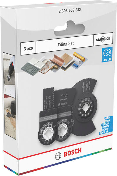 Lâminas de serra sabre, ferramenta multifunções, conjuntos Bosch Accessories (Conjunto de lâminas para ladrilhos, 3 unid)