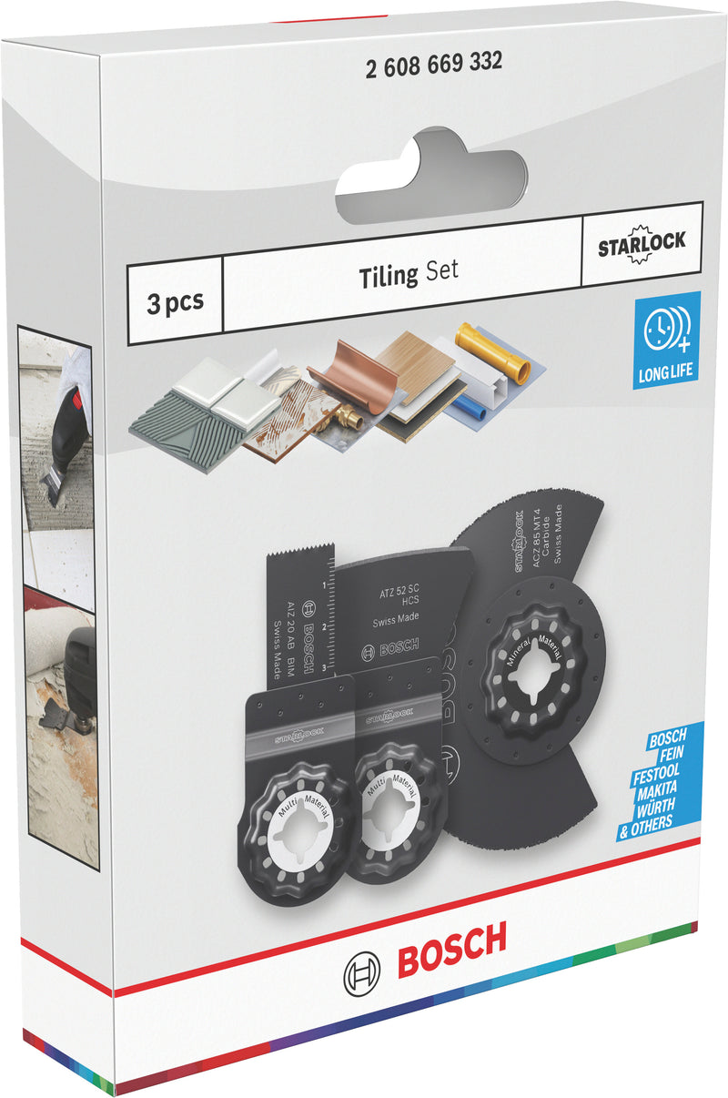 Lâminas de serra sabre, ferramenta multifunções, conjuntos Bosch Accessories (Conjunto de lâminas para ladrilhos, 3 unid)