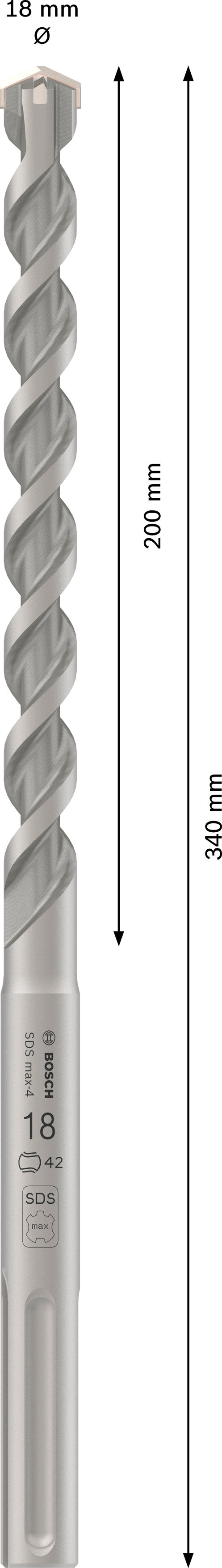 Broca para martelo rotativo Bosch M4 18X340