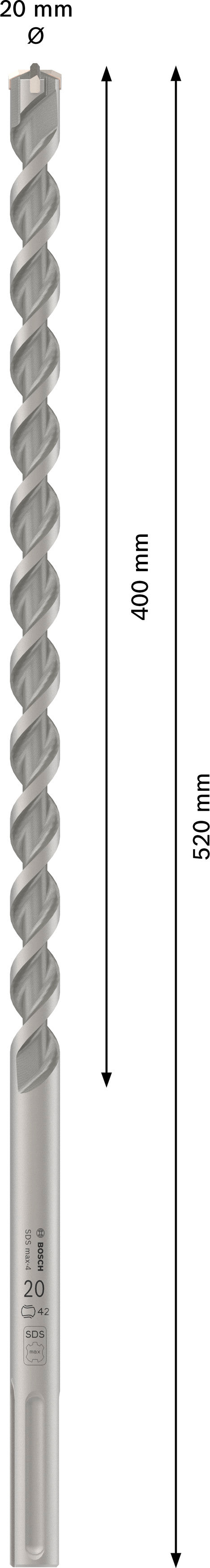 Broca para martillo perforador Bosch M4 20X520