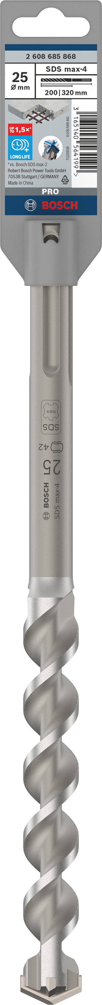 Bosch Rotary hammer bit M4. Ø25x200x320