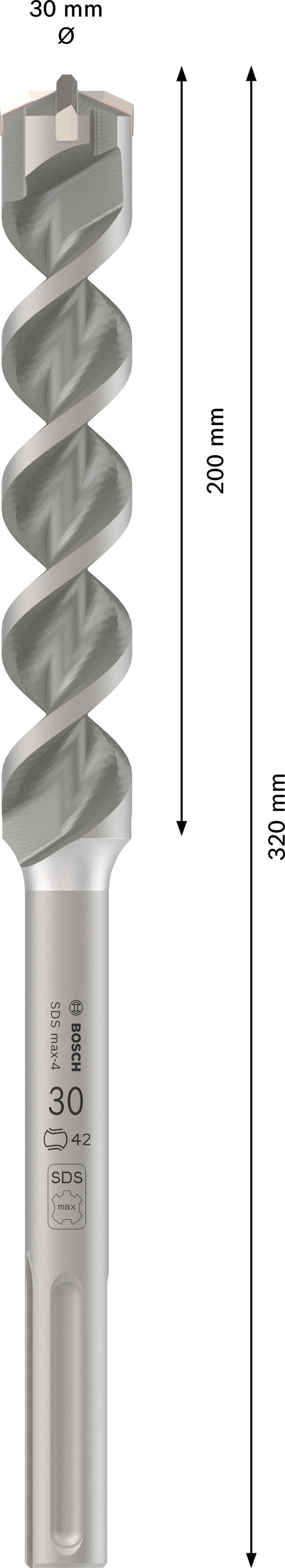 Bosch Rotary hammer bit M4. Ø30x200x320