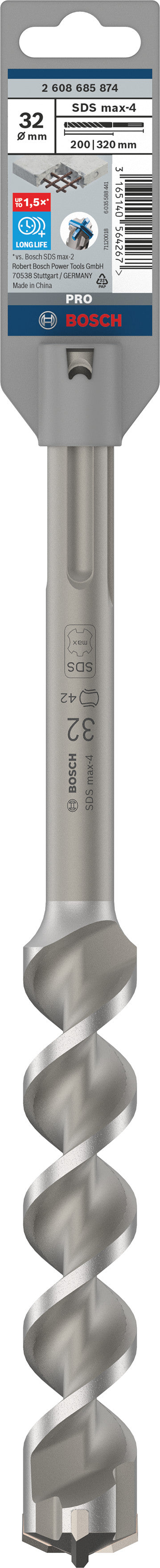 Bosch Rotary hammer bit M4. Ø32x200x320