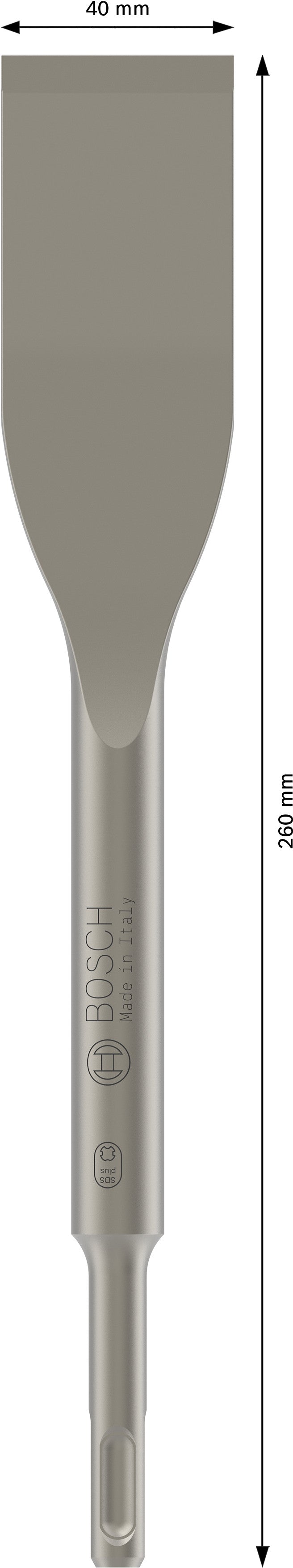 Cincel para azulejos Bosch SDS-Plus autoafilable, 260 x 40 mm