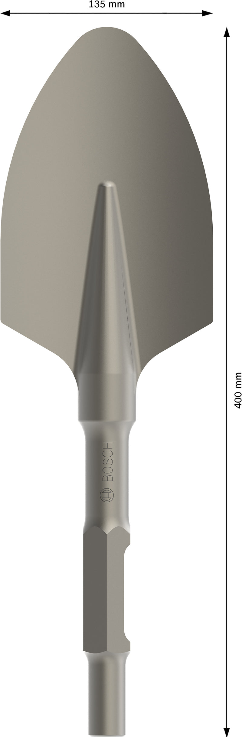 Pala de arcilla hexagonal Bosch de 30 mm, 135 x 450 mm