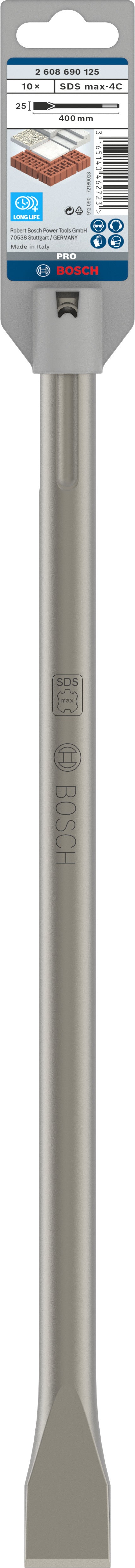 Bosch Set 10 cinceles planos SDS-Max, 400 x 25 mm