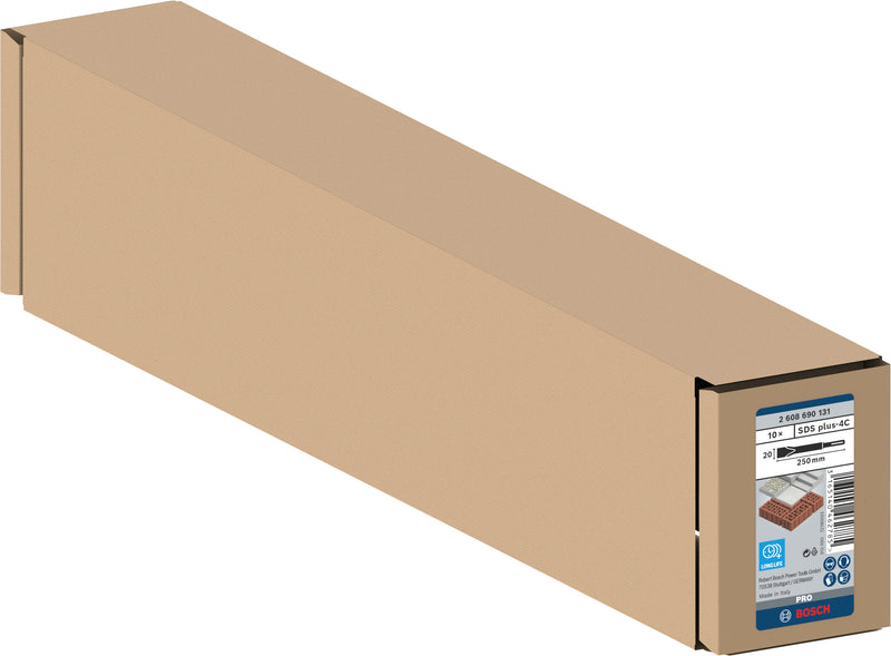 Bosch Set 10 cinceles planos SDS-Plus, 250 x 20 mm