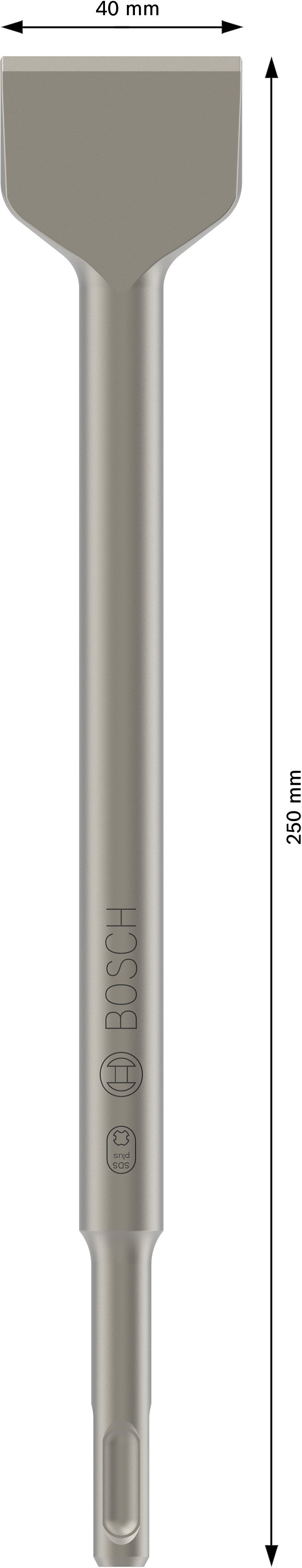 Cincel ancho Bosch SDS-Plus, 250 x 40 mm