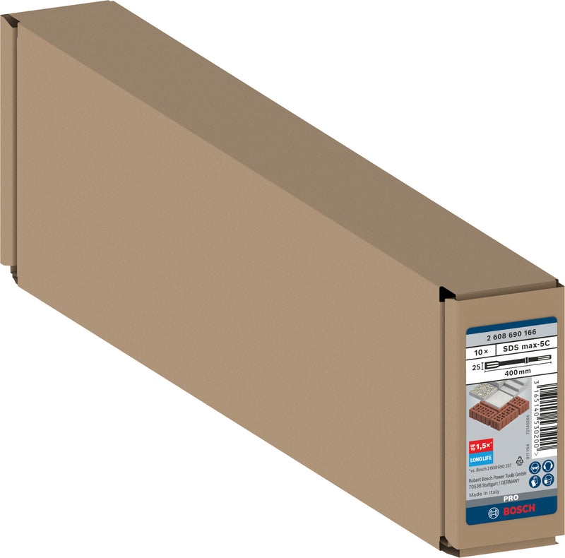 Bosch Set 10 flat chisel RTec SDS-Max,400x25mm