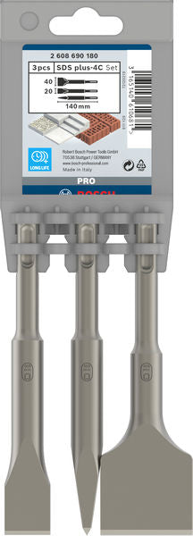 Bosch Set 3 chisels SDS-Plus, 140 mm