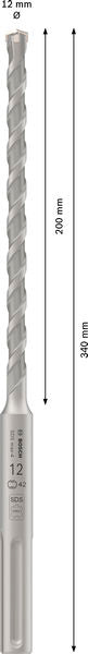 Bosch SDSmax hammer drill bit 12x200/340M4