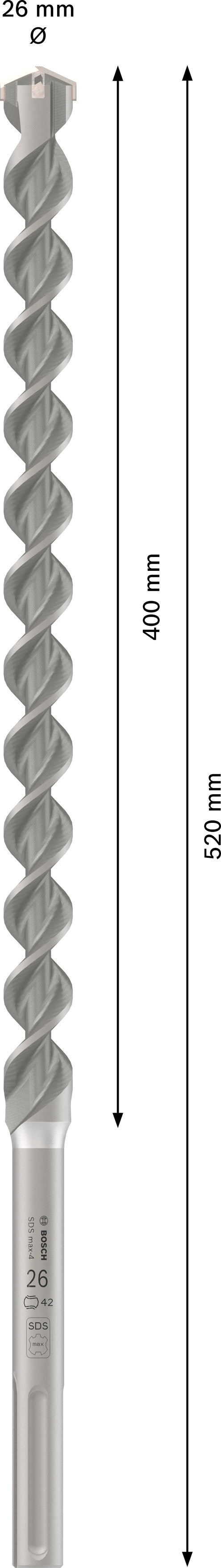Broca para taladro percutor Bosch SDSmax 26x400/520M4