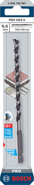 Accesorios Bosch Taladro (Broca PRO HEX-5, 6,5 x 100 x 150 mm)