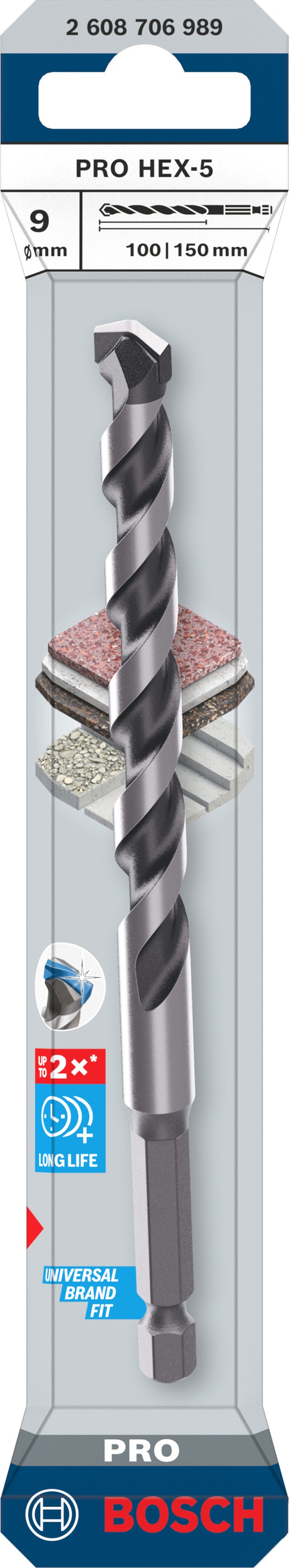 Broca Bosch Accessories (Broca PRO HEX-5, 9x100x150 mm)